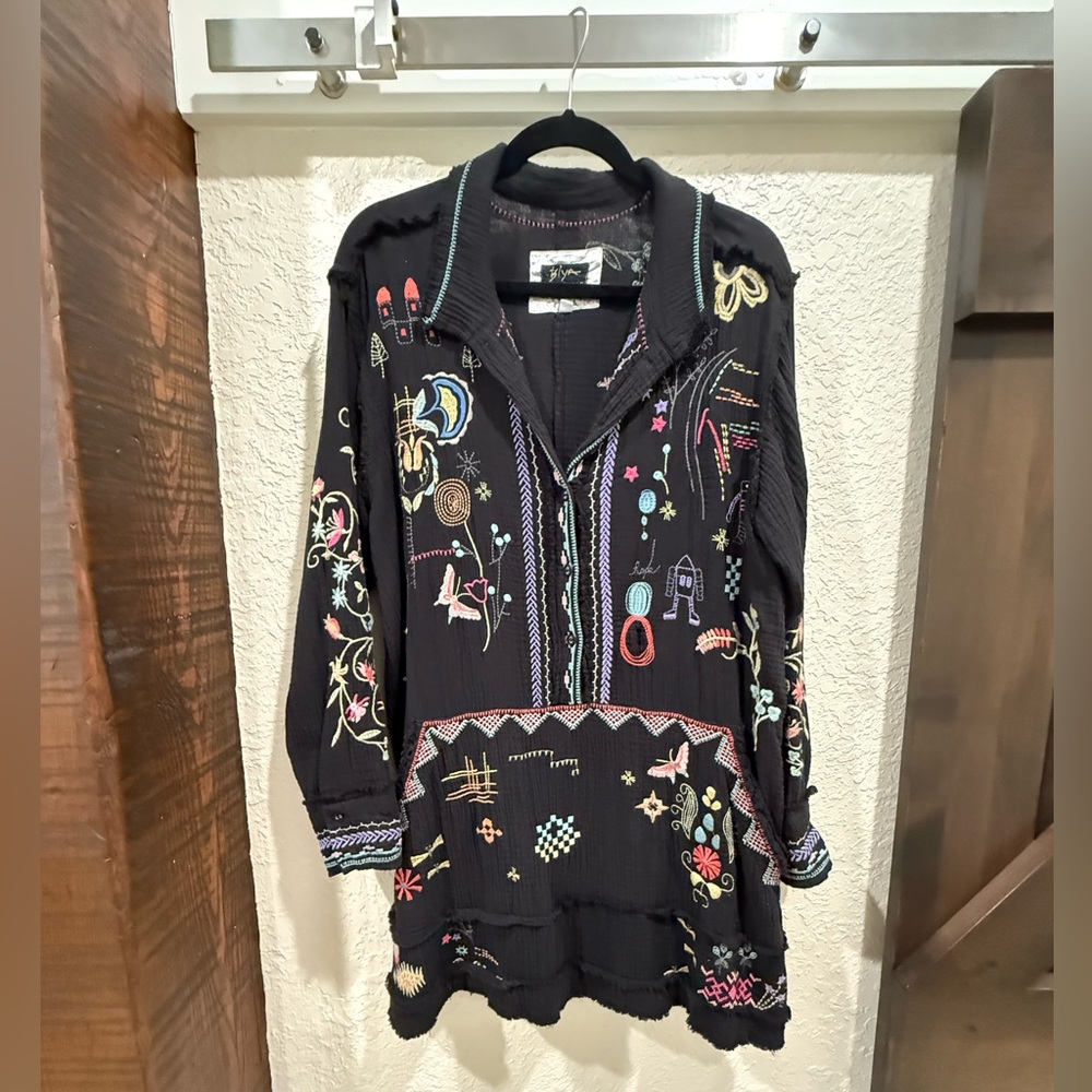 Johnny Was Biya Litzy Embroidered Cotton Tunic